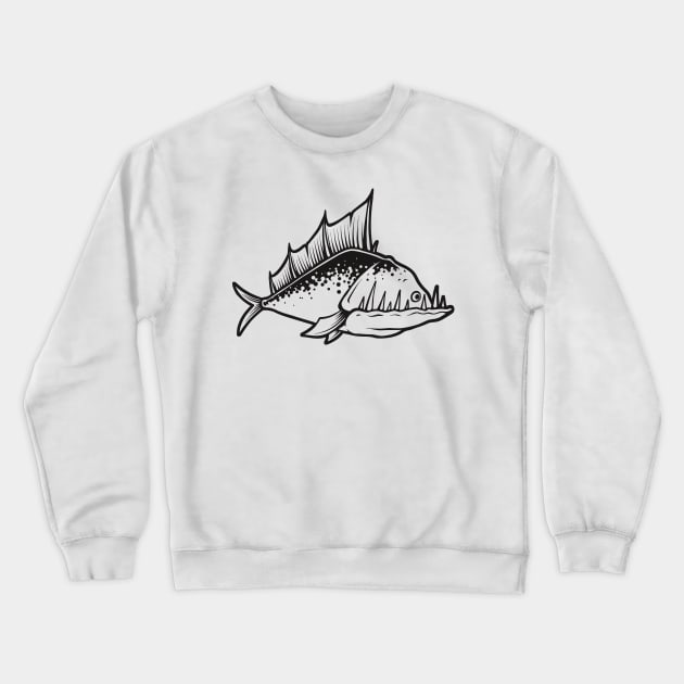 Monster Fish Crewneck Sweatshirt by BERKAH SERAWUNG